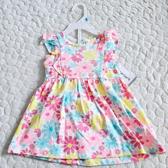 Carter's Other - New Carters floral baby dress diaper cover flowers 6 months